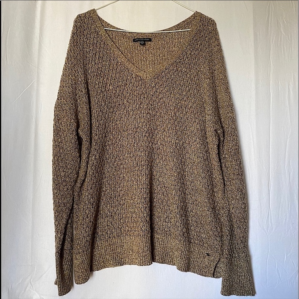 American Eagle Light Brown Knit Pullover - Size L